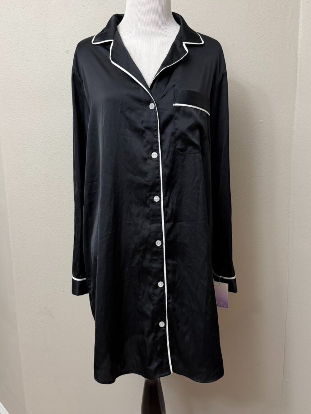 NWT! Target Stars Above Black Satin Nightgown Small